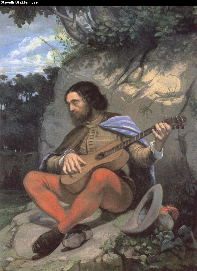Gustave Courbet Young man in a Landscape or The Guitarreor